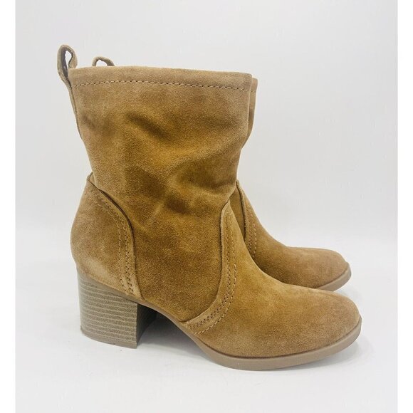 Sonoma Women’s Genuine Suede Brown Ankle Boots Size 7 Chestnut SNKINSLEY Leather - Picture 1 of 8